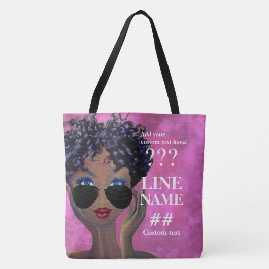 Aangepaste roze zwarte Sorroulatie Tote Bag (Voorkant)