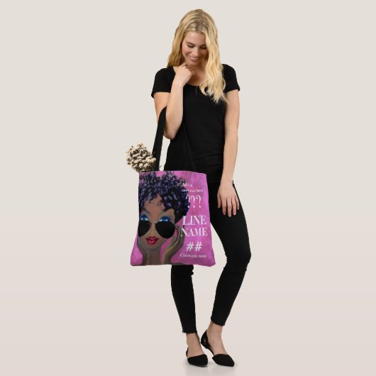 Aangepaste roze zwarte Sorroulatie Tote Bag (Op model)