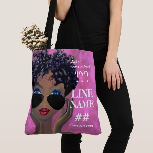 Aangepaste roze zwarte Sorroulatie Tote Bag (Dichtbij)