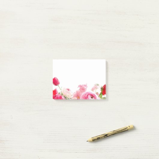 Aangepaste Rozen Bloemen Bloemen Bloemen Waterverf Post-it® Notes (Op bureau)