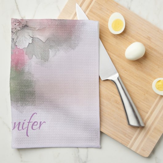 Aangepaste Rozen Boeket Gepersonaliseerde Moderne  Theedoek (Quarter Fold)