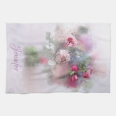 Aangepaste Rozen Boeket Gepersonaliseerde Moderne  Theedoek (Horizontaal)