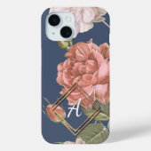 Aangepaste Rozen Floral Pattern Gold Lijst Case-Mate iPhone Case (Achterkant)
