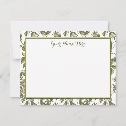 Aangepaste Rozen Floral-platte briefkaart (Voorkant)