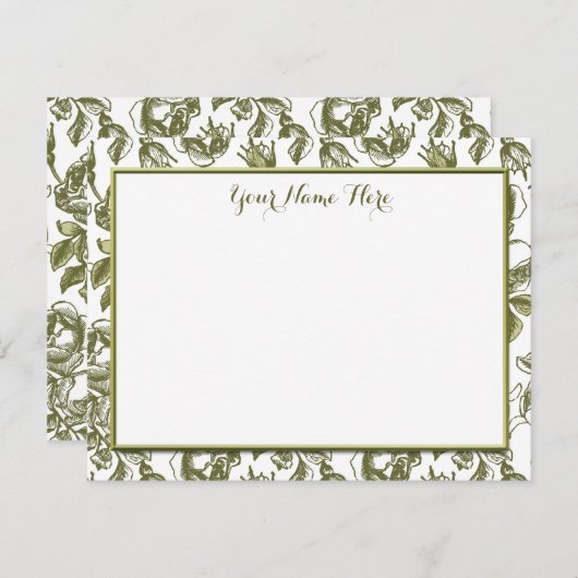 Aangepaste  Rozen Floral-platte briefkaart (Voorkant / Achterkant)