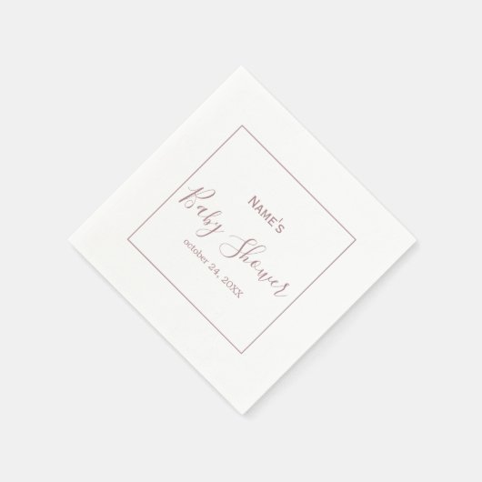 Aangepaste Rozen gouden Baby showers servetten (Hoek)