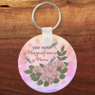 Aangepaste Rozen Magnificent Mom Sleutelhanger