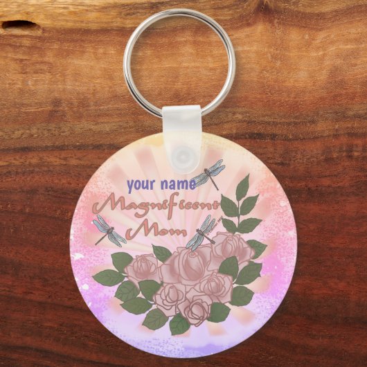 Aangepaste Rozen Magnificent Mom Sleutelhanger (Voorkant)