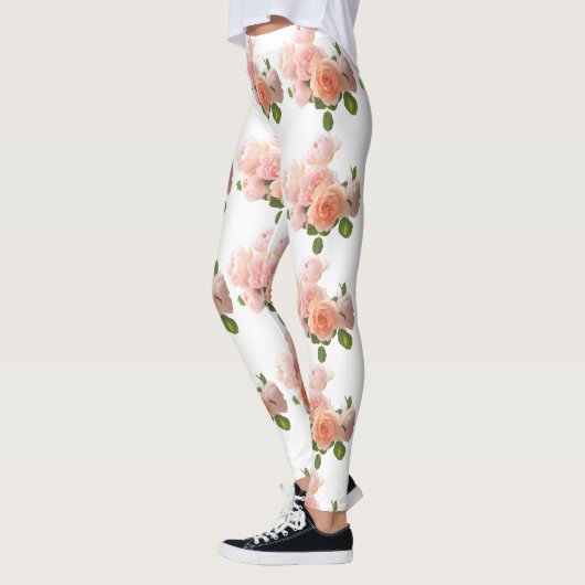 Aangepaste Rozen Modern Elegant Trendy Sjabloon Leggings (Links)
