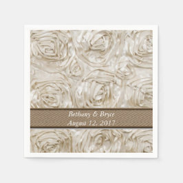 Aangepaste Rozen ontwerpen bruiloft Napkins Servetten