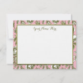 Aangepaste Rozen op licht roze bloemig Notitiekaartje (Voorkant)