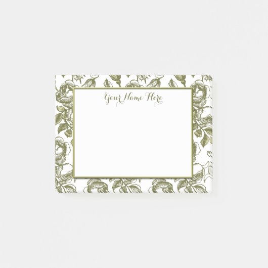 Aangepaste Rozen op roze Floral Stickies Post-it® Notes (Voorkant)