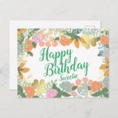 Aangepaste Rozen van de lente Briefkaart (Voorkant / Achterkant)