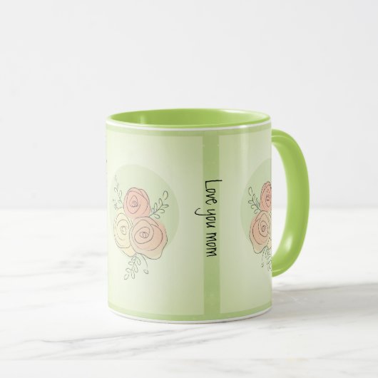 Aangepaste rozen voor Happy Moederdag-limoen Mok (Voorkant rechts)