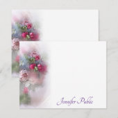 Aangepaste Rozen voor het schrijven van Script Nam Notitiekaartje (Voorkant / Achterkant)