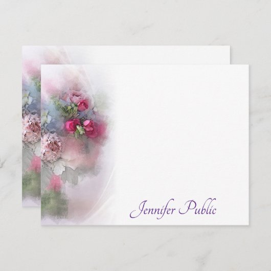 Aangepaste Rozen voor het schrijven van Script Nam Notitiekaartje (Voorkant / Achterkant)