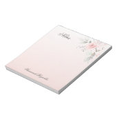 Aangepaste ROZEN voor PINKFLORAAL Notitieblok (Linkerzijde)