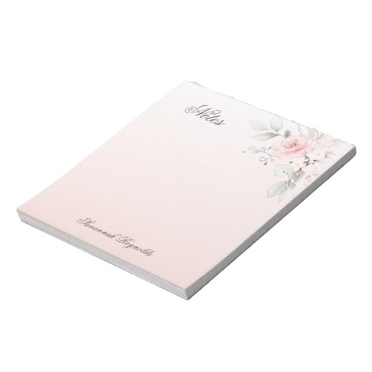 Aangepaste ROZEN voor PINKFLORAAL Notitieblok (Linkerzijde)