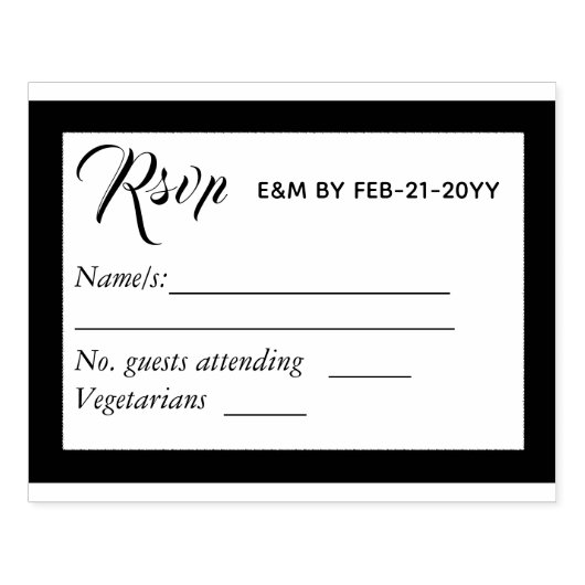 Aangepaste RSVP ANTWOORD bruiloft stempel - reacti (Afrduk)