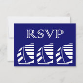 Aangepaste RSVP Blue White-zeilboot Kaart (Voorkant)