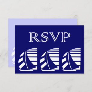 Aangepaste RSVP Blue White-zeilboot Kaart