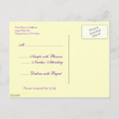 Aangepaste RSVP botanische viooltjes ansichtkaart Uitnodiging Briefkaart (Achterkant)