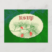 Aangepaste RSVP Holiday Green Pine Briefkaart (Voorkant)