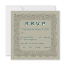 Aangepaste RSVP-kaart elegant bruin kant ontwerp