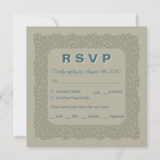 Aangepaste RSVP-kaart elegant bruin kant ontwerp