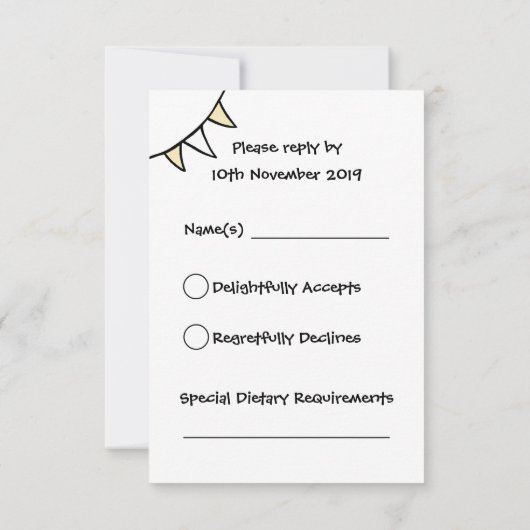 Aangepaste RSVP-kaart voor landenbruiloften Kaart (Achterkant)