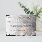 Aangepaste RSVP-kaart voor motorfietsweduwschappen RSVP Kaartje (Staand voorkant)