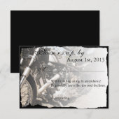 Aangepaste RSVP-kaart voor motorfietsweduwschappen RSVP Kaartje (Voorkant / Achterkant)