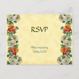 Aangepaste RSVP-klaprozen korenbloemen briefkaart