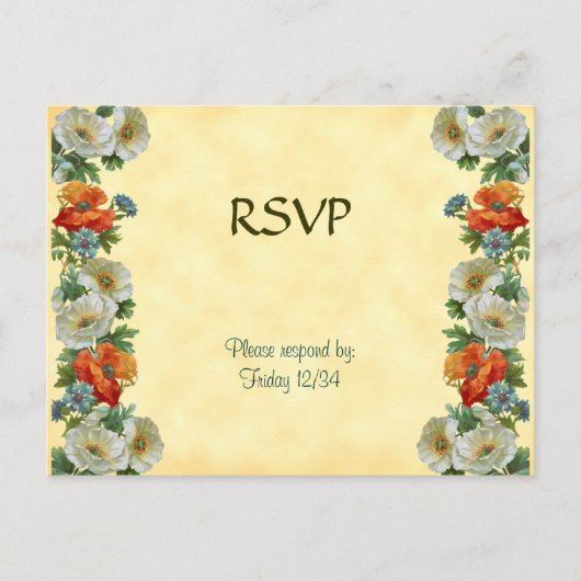 Aangepaste RSVP Poppies Cornflowers Briefkaart (Voorkant)