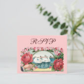 Aangepaste RSVP-Rozen en zwanen Briefkaart (Staand voorkant)