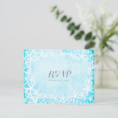 Aangepaste RSVP van gekleurde Starfish Aqua Blue P Uitnodiging Briefkaart (Staand voorkant)