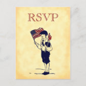 Aangepaste RSVP-Vintage 4 juli Briefkaart (Voorkant)