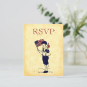 Aangepaste RSVP-Vintage 4 juli Briefkaart (Staand voorkant)