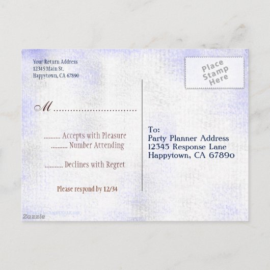 Aangepaste RSVP-Vintage 4 juli Briefkaart (Achterkant)