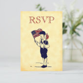 Aangepaste RSVP-Vintage 4 juli Kaart (Staand voorkant)