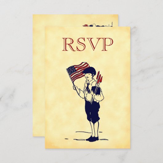 Aangepaste RSVP-Vintage 4 juli Kaart (Voorkant / Achterkant)