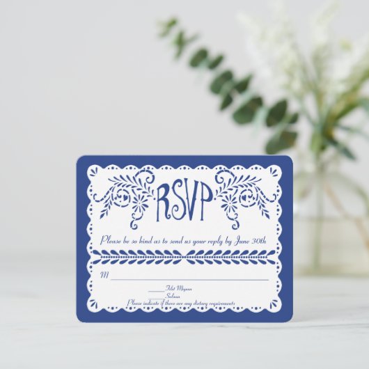 Aangepaste RSVP voor Kati Blue aan beide zijden (Staand voorkant)