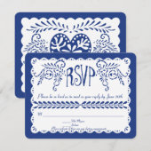 Aangepaste RSVP voor Kati Blue aan beide zijden Kaartje (Voorkant / Achterkant)