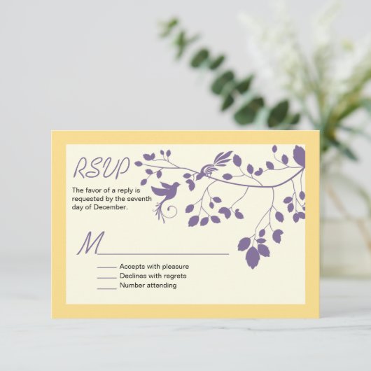 Aangepaste RSVP voor Tortelduifjes Weddenschap (Staand voorkant)