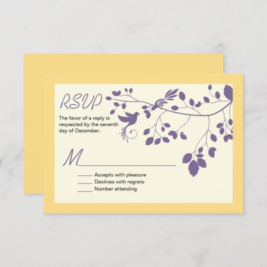 Aangepaste RSVP voor Tortelduifjes Weddenschap (Voorkant / Achterkant)