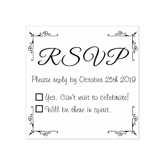 Aangepaste rubberen stempel DIY RSVP bruiloft uitn (Afrduk)