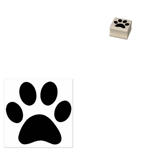 Aangepaste rubberen stempel inkt grote kattenpoten (Gestempeld)