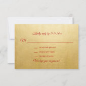 Aangepaste Ruby Rode Gouden Indiase Mandala RSVP T Kaart (Achterkant)