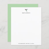 Aangepaste Ruby-throated Hummingbird Stationery Pa (Voorkant / Achterkant)