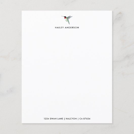 Aangepaste Ruby-throated Hummingbird Stationery Pa (Voorkant)